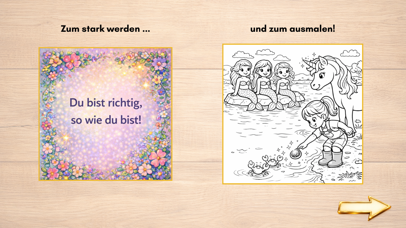 Ausmalbilder und Mutmachkarte